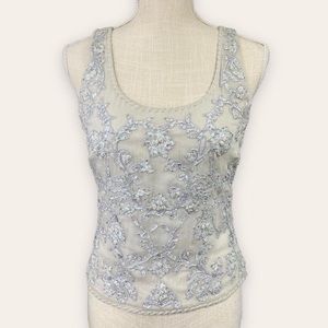 Tahari Sequins Beaded Top